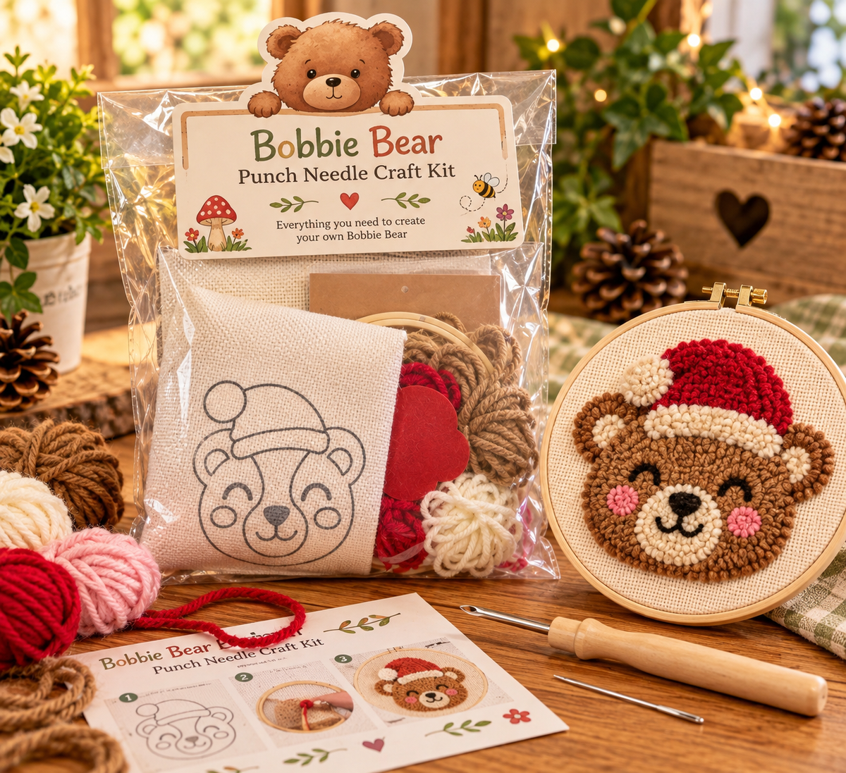 Bobbie Bear Punch Needle Craft Kit