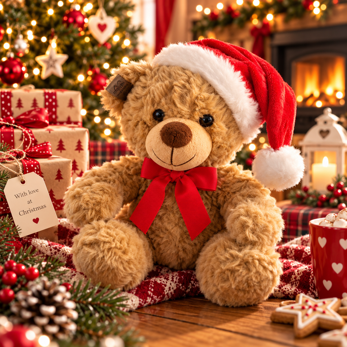 Santa Hat Christmas Teddy Bear | Bobbie Bear & Friends
