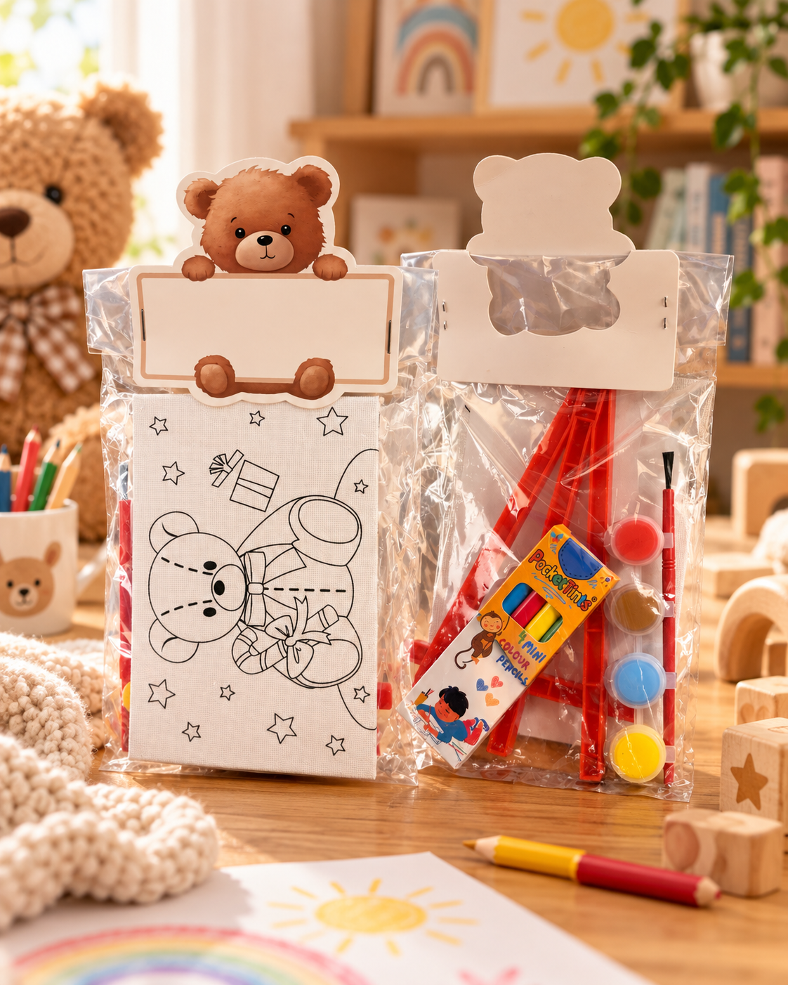 Bobbie Bear Colour Your Own Canvas Art Kit