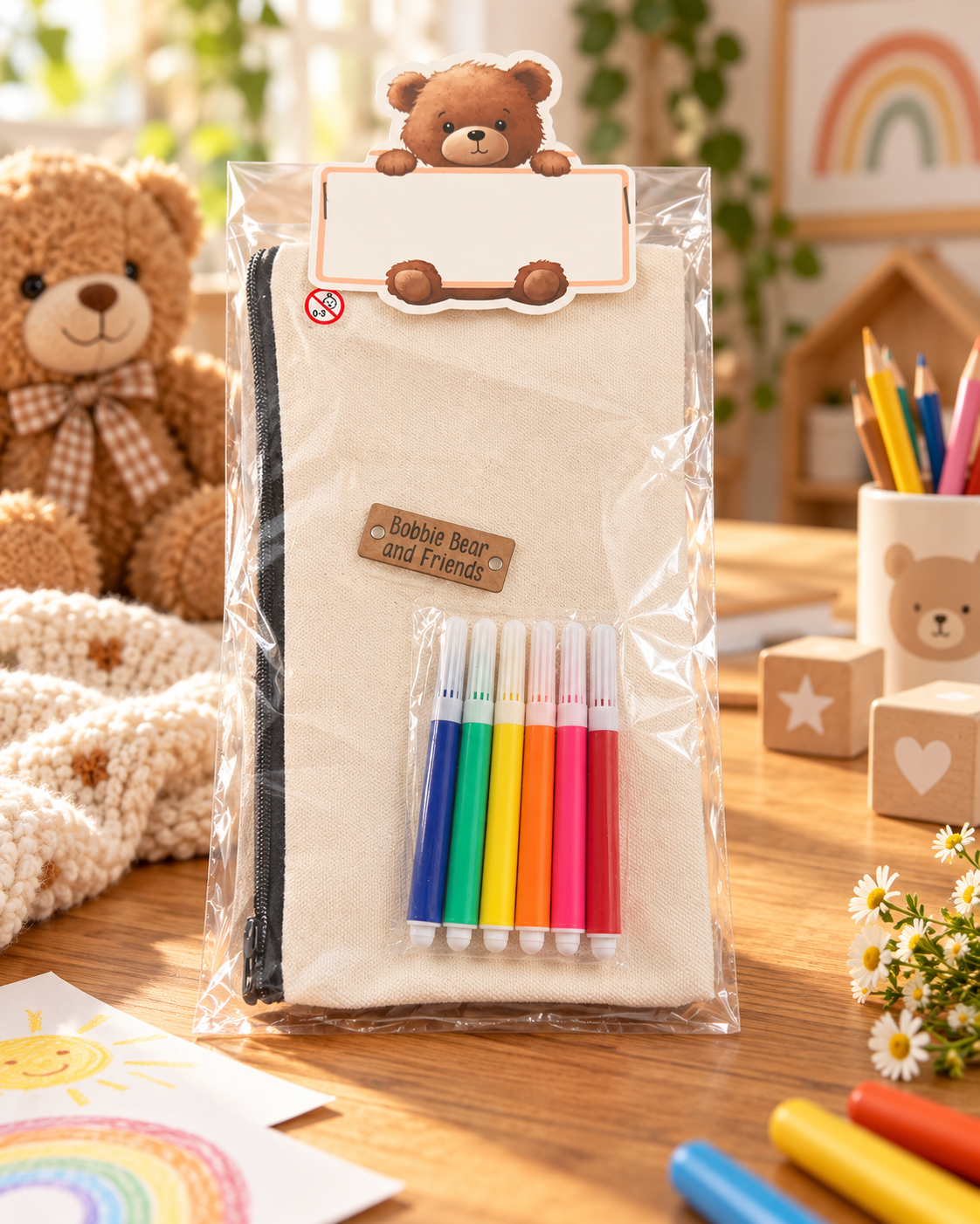 Bobbie Bear Colour your own pencil case kit