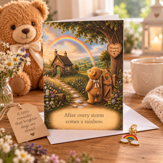 Rainbow Keepsake Card with Charm | After Every Storm | Moment Meadow