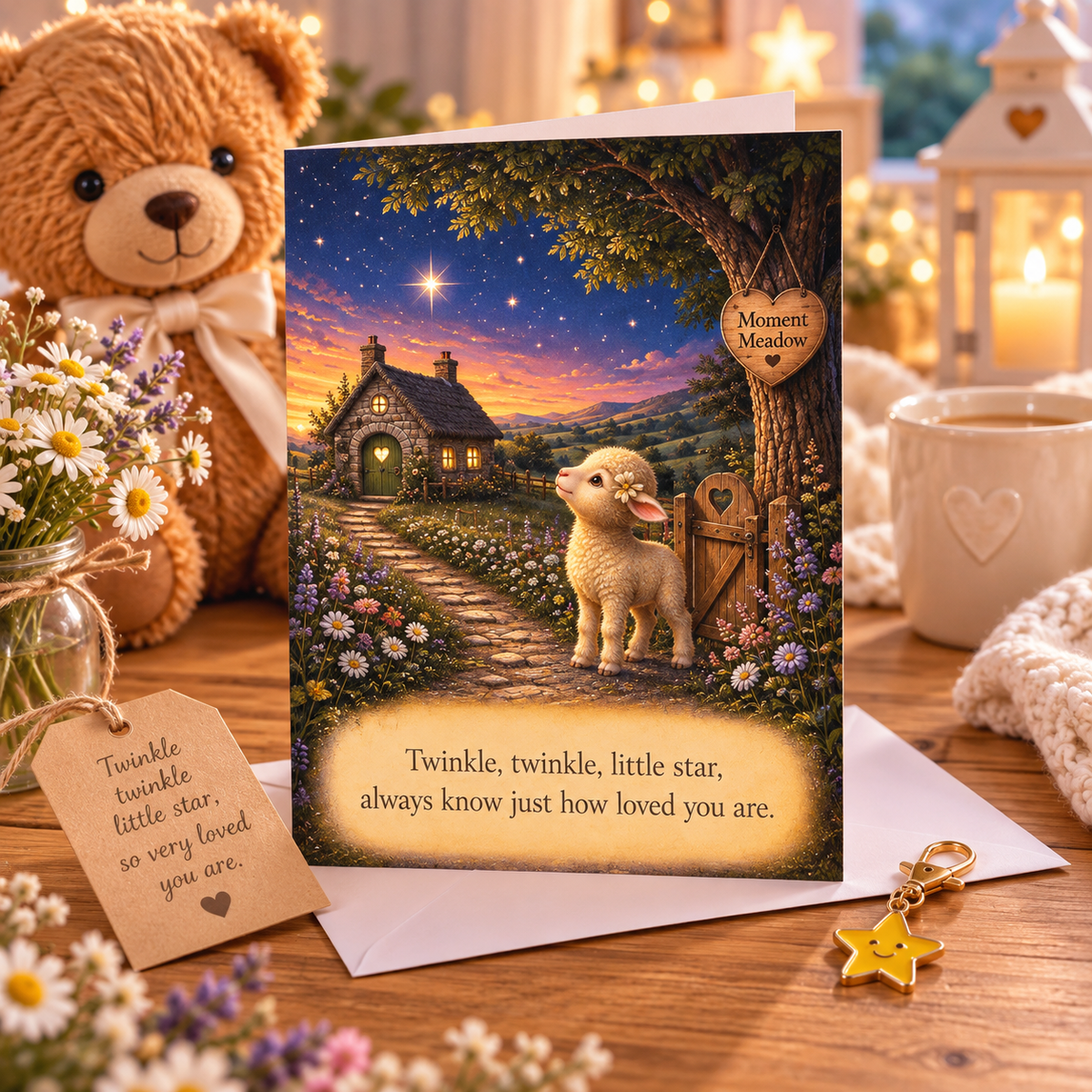 Little Star Keepsake Card with Star Charm | Moment Meadow