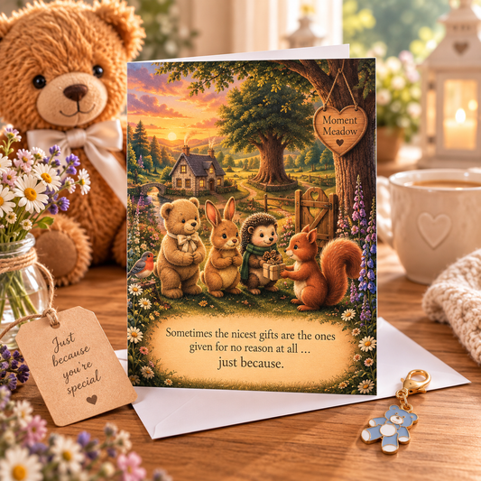 Just Because Keepsake Card with Paw Print Charm | Moment Meadow