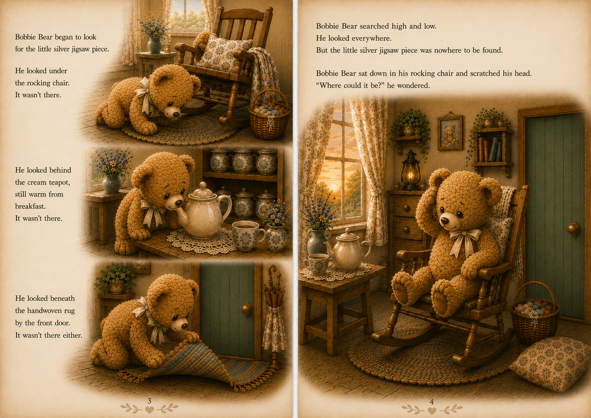 Bobbie Bear and the Missing Piece - Children's Story Book